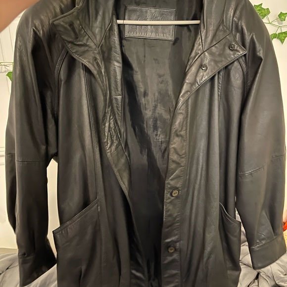 Oversized vintage leather jacket - Picture 5 of 7